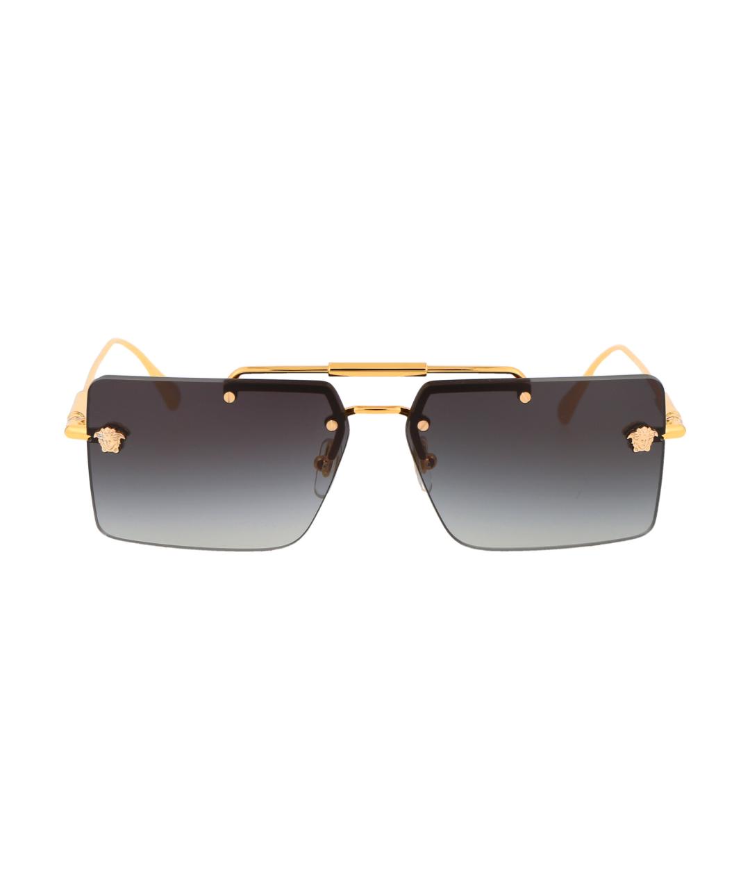 VERSACE Золотые металлические солнцезащитные очки, фото 1