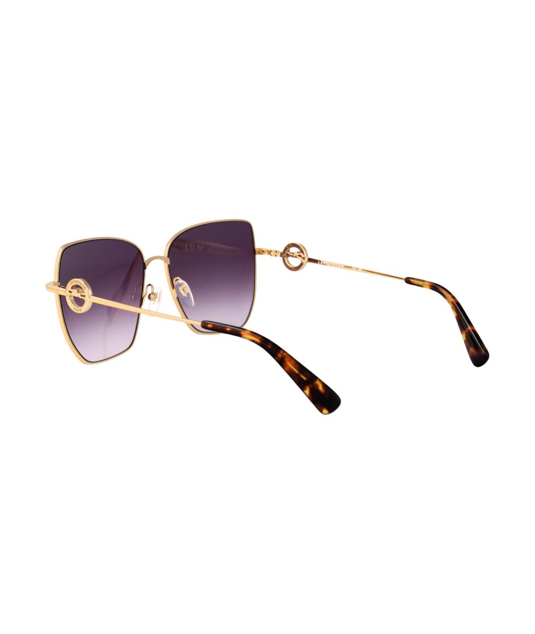 LONGCHAMP Золотые металлические солнцезащитные очки, фото 4