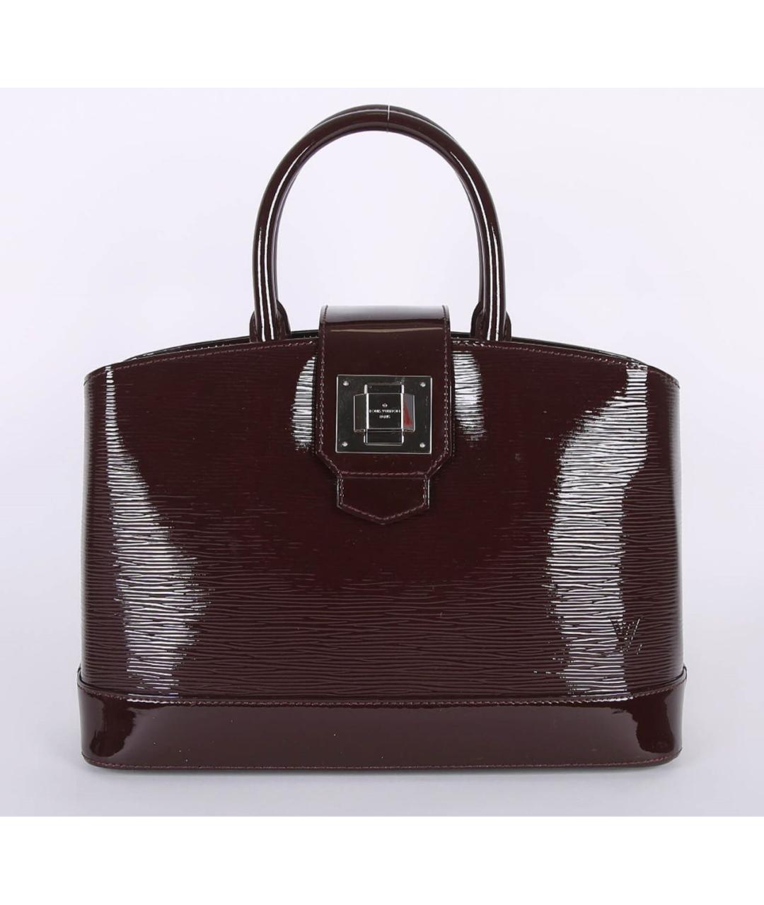 LOUIS VUITTON Бордовая сумка с короткими ручками из лакированной кожи, фото 8