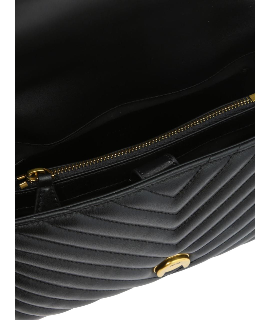 PINKO Черная кожаная сумка через плечо, фото 5