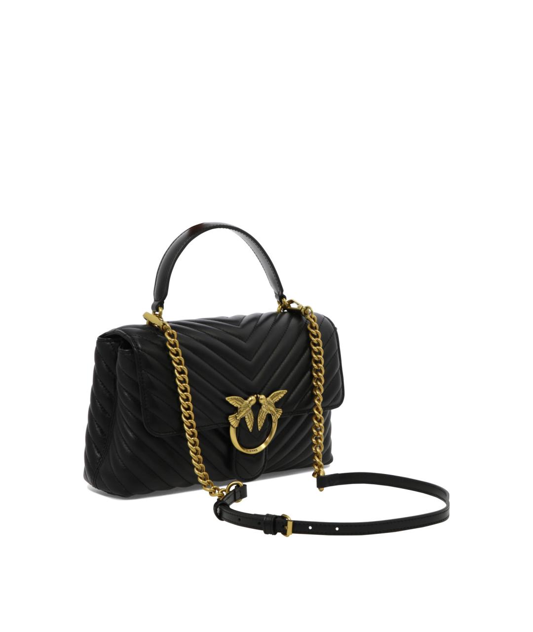 PINKO Черная кожаная сумка через плечо, фото 2