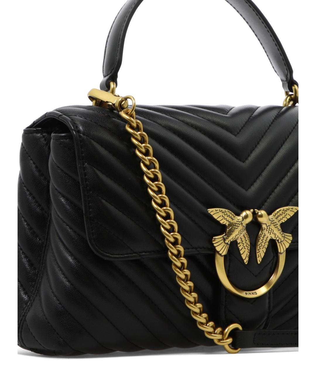 PINKO Черная кожаная сумка через плечо, фото 4
