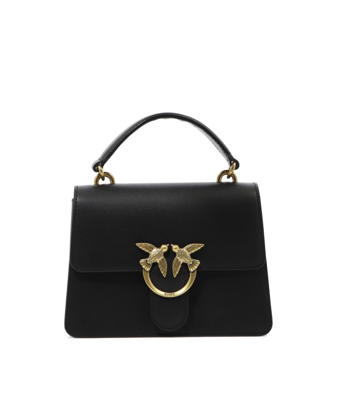 PINKO Черная кожаная сумка с короткими ручками, фото 1
