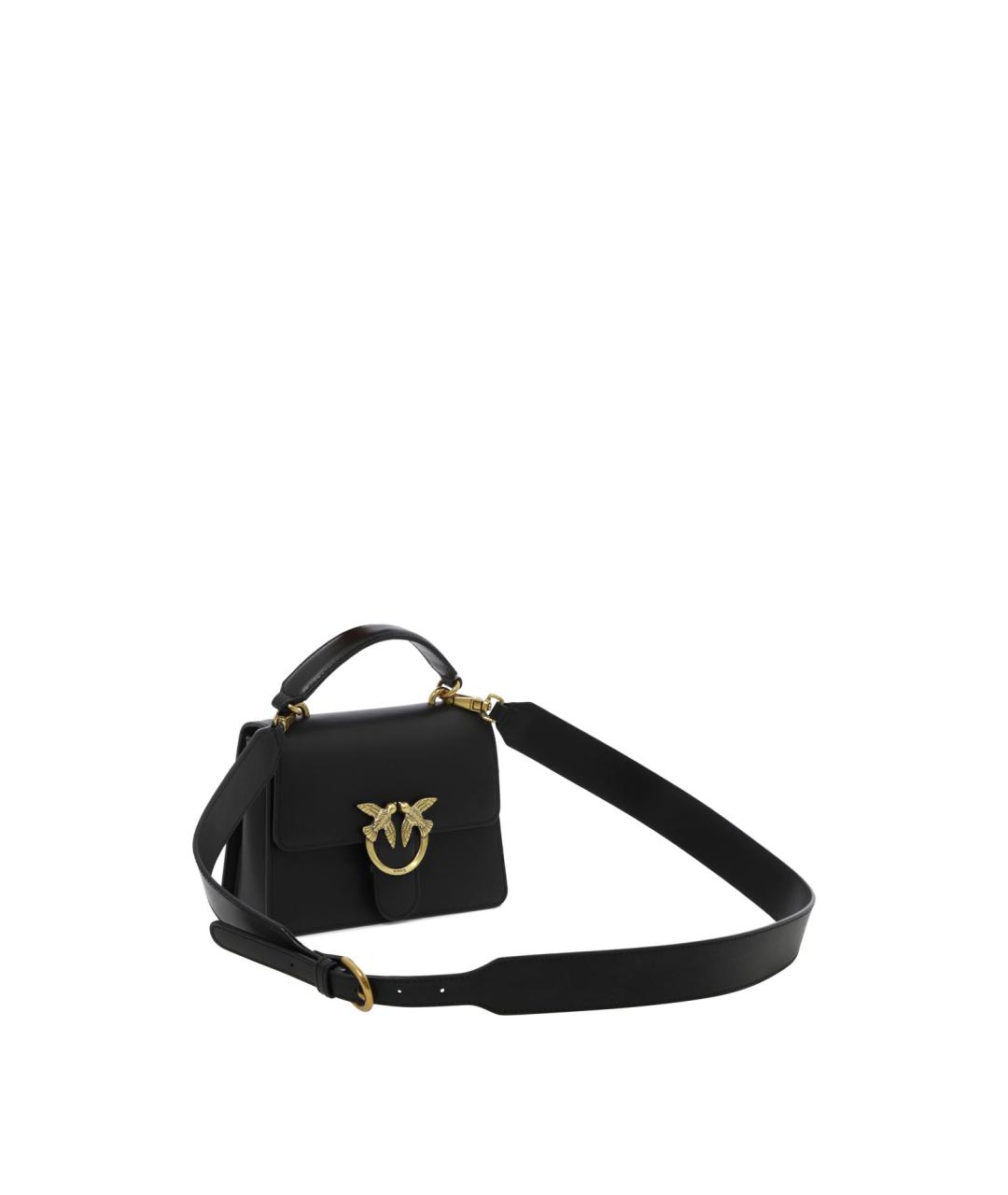 PINKO Черная кожаная сумка с короткими ручками, фото 2