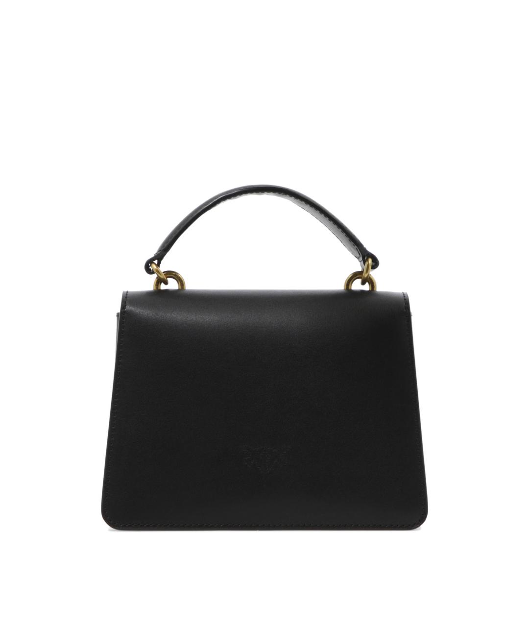 PINKO Черная кожаная сумка с короткими ручками, фото 3