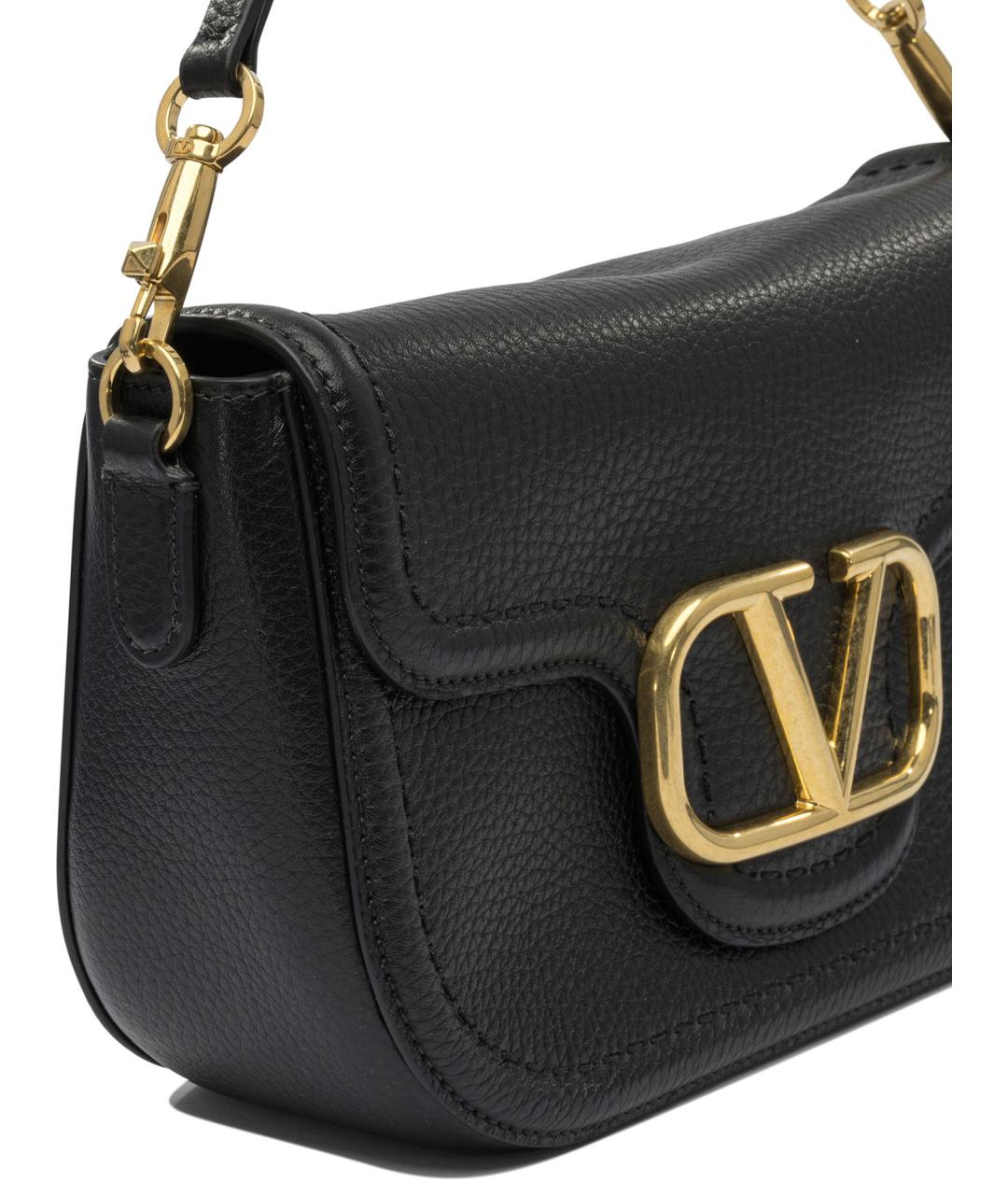 VALENTINO Черная кожаная сумка через плечо, фото 4