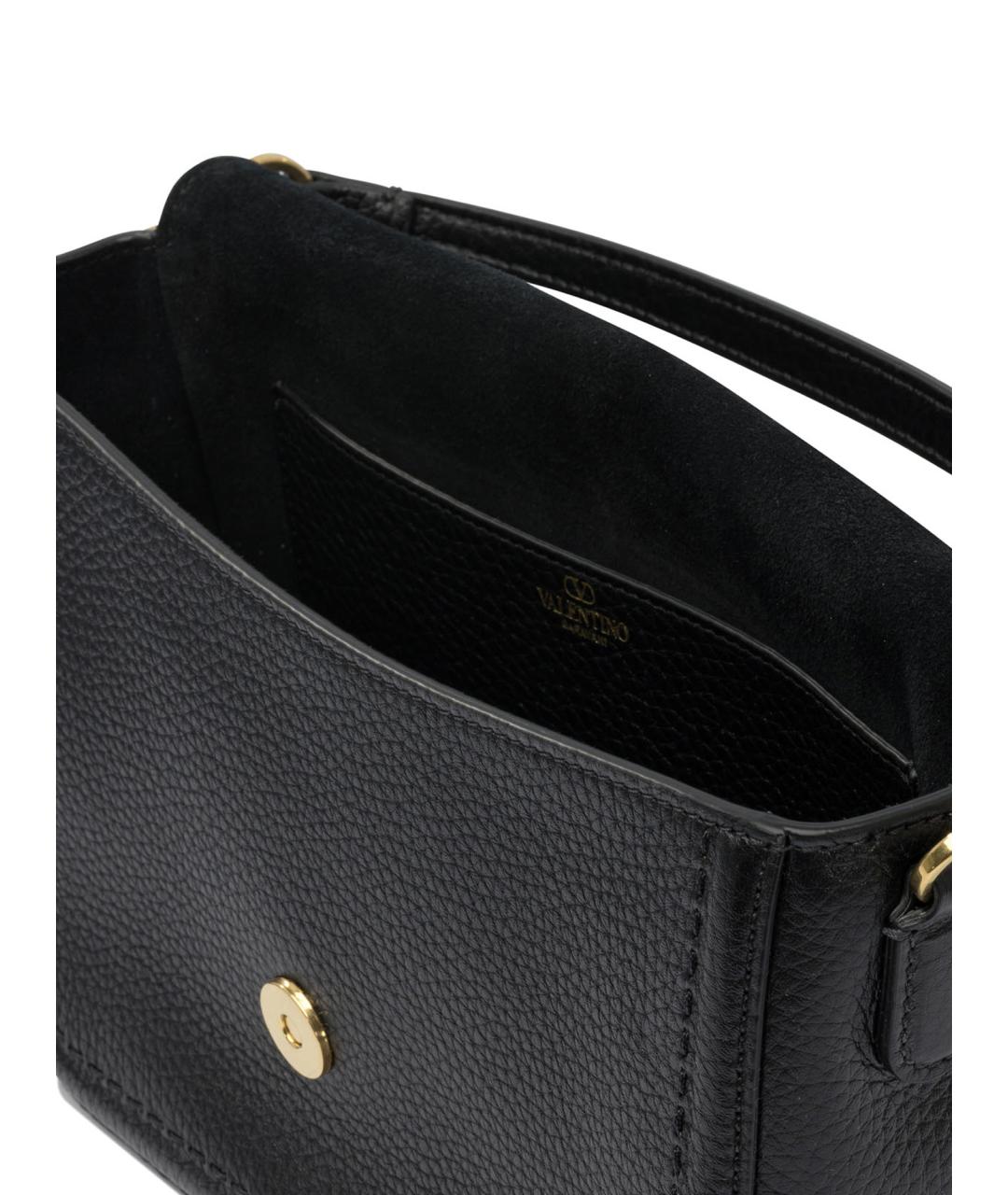 VALENTINO Черная кожаная сумка через плечо, фото 5