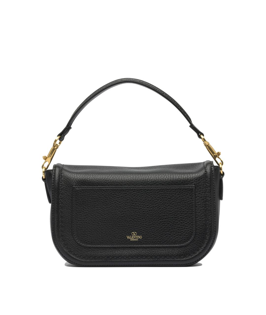 VALENTINO Черная кожаная сумка через плечо, фото 3