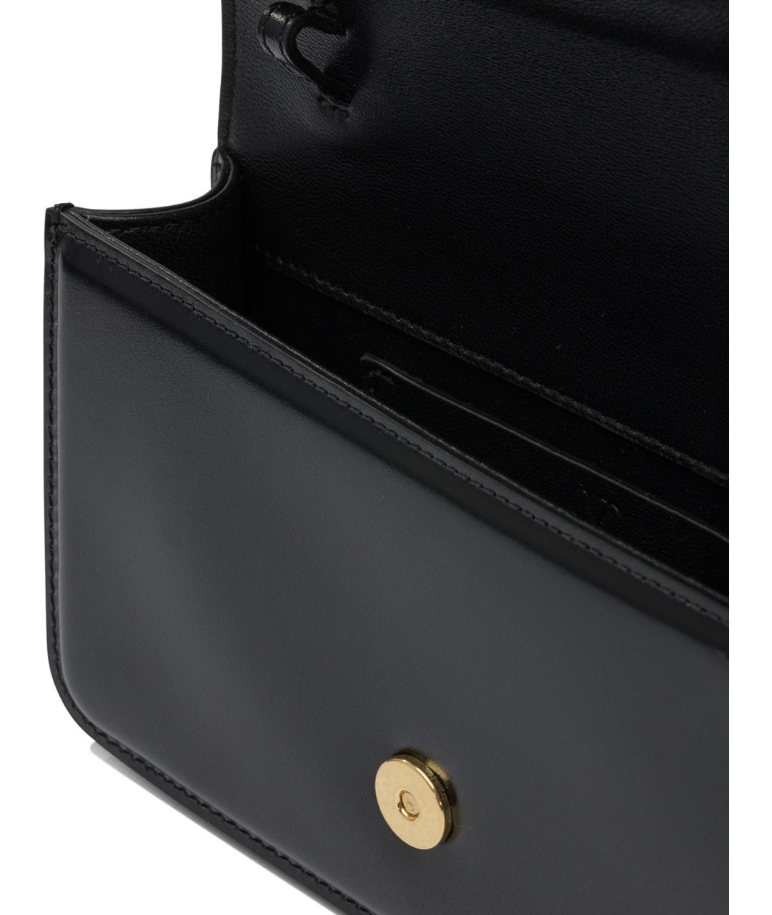 VALENTINO Черная кожаная сумка через плечо, фото 5