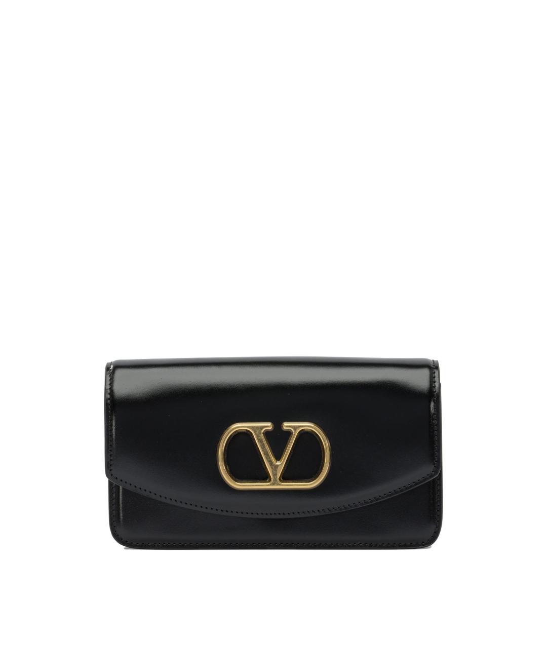 VALENTINO Черная кожаная сумка через плечо, фото 1