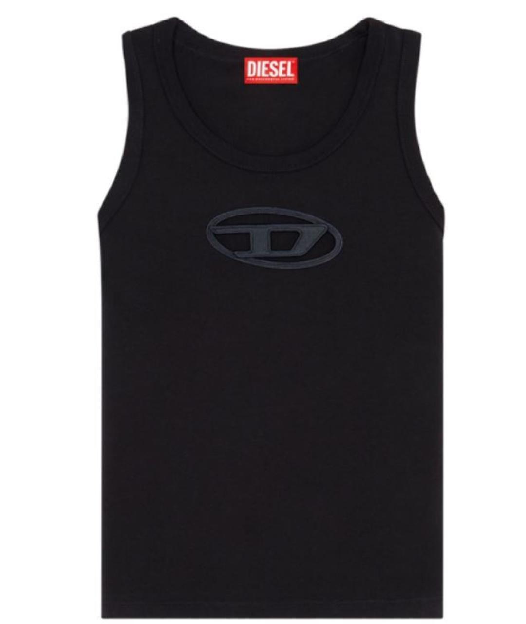 DIESEL Черная хлопко-эластановая майка, фото 1