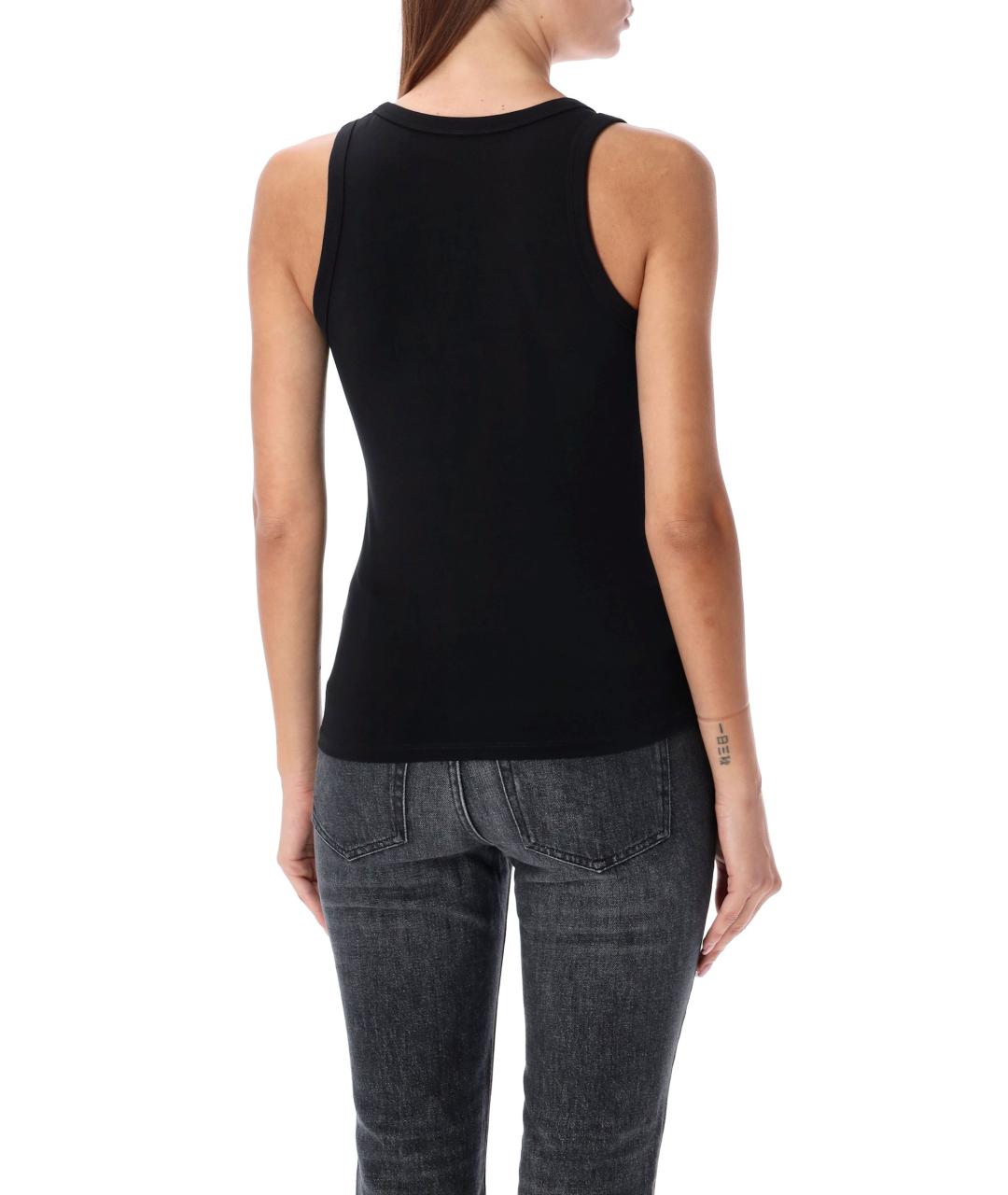 DIESEL Черная хлопко-эластановая майка, фото 2