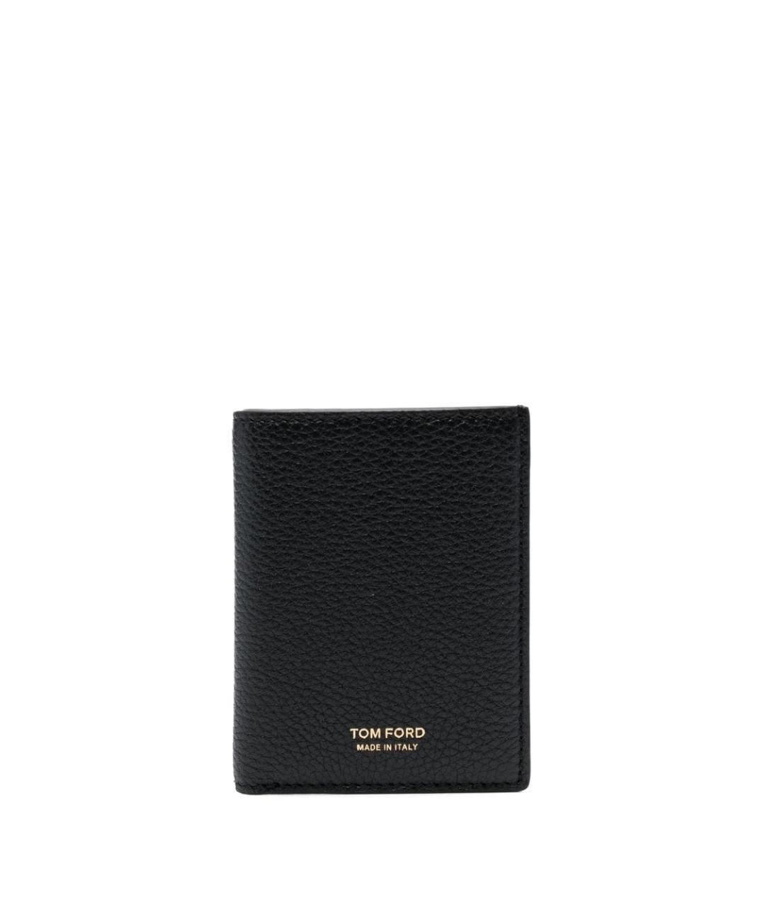 TOM FORD Черный кожаный кошелек, фото 1