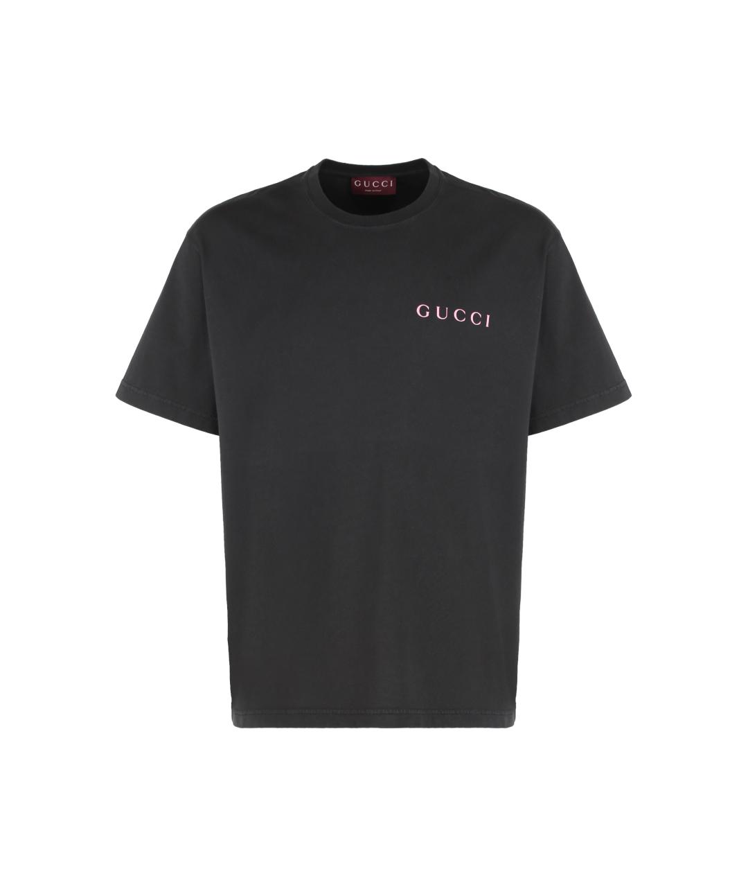 GUCCI Черная хлопковая футболка, фото 1