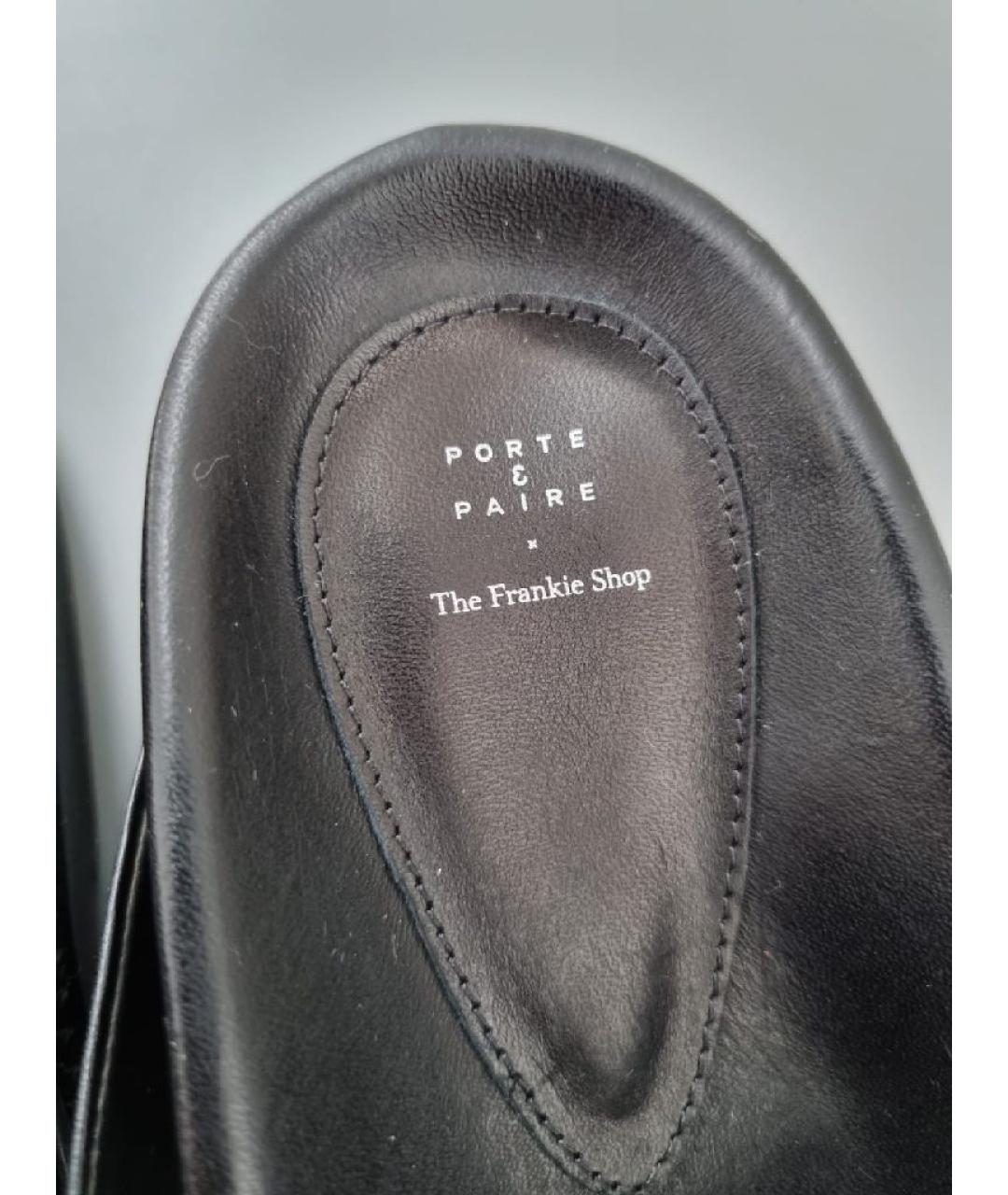 THE FRANKIE SHOP Черные кожаные мюли, фото 6