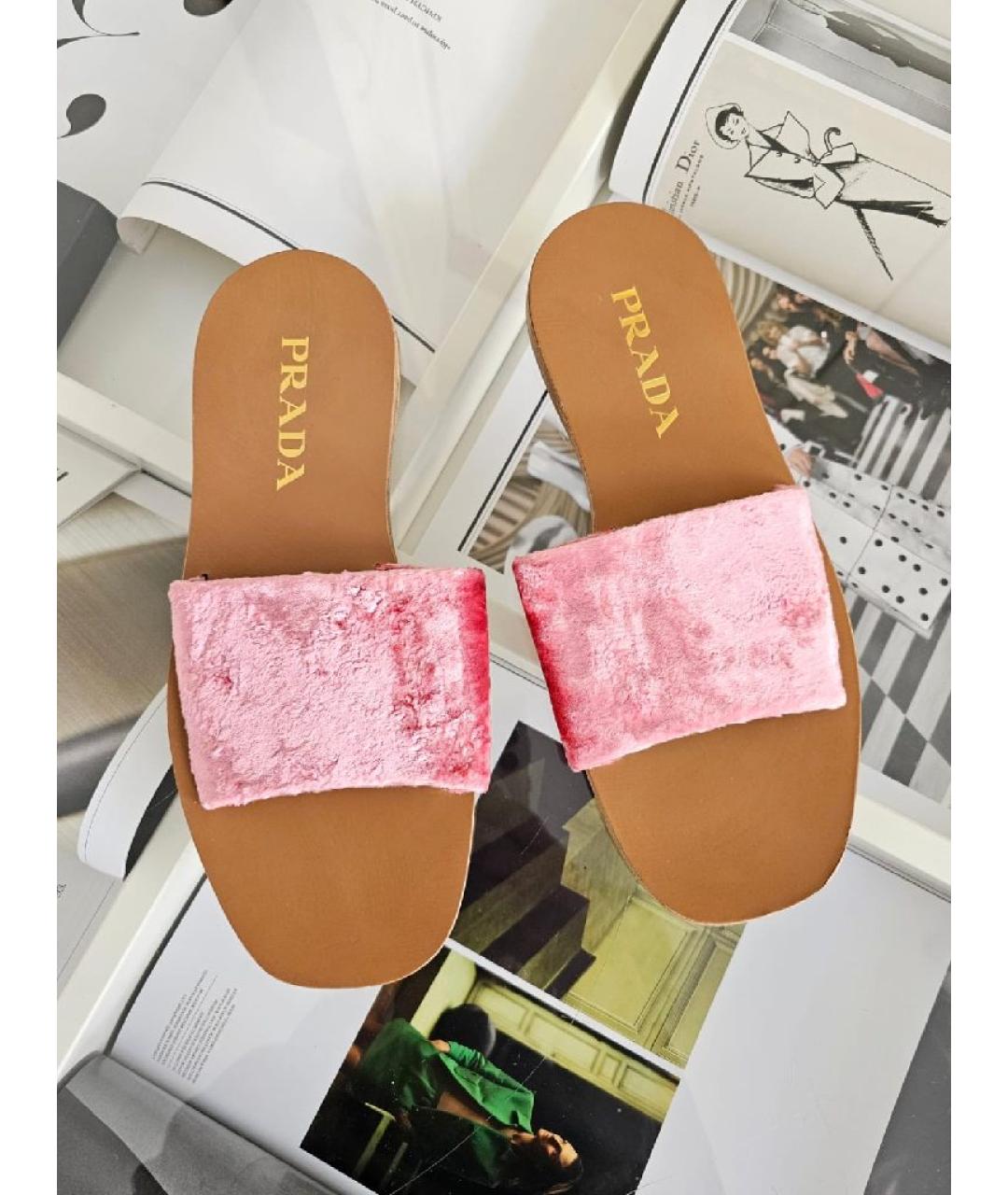 PRADA Розовые шлепанцы, фото 3