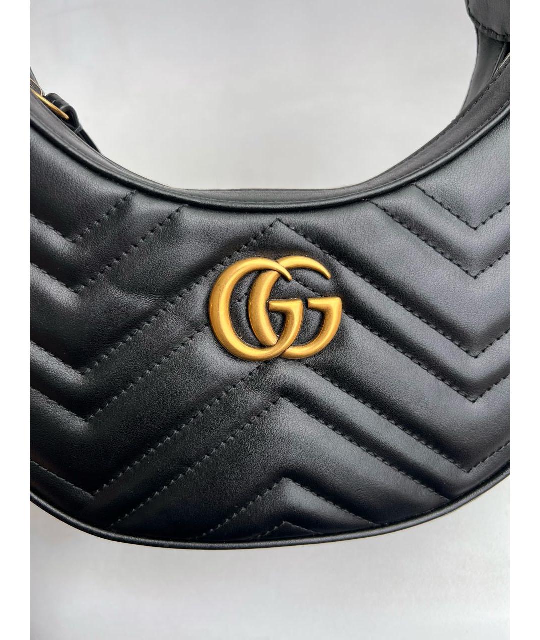 GUCCI Черная кожаная сумка с короткими ручками, фото 4