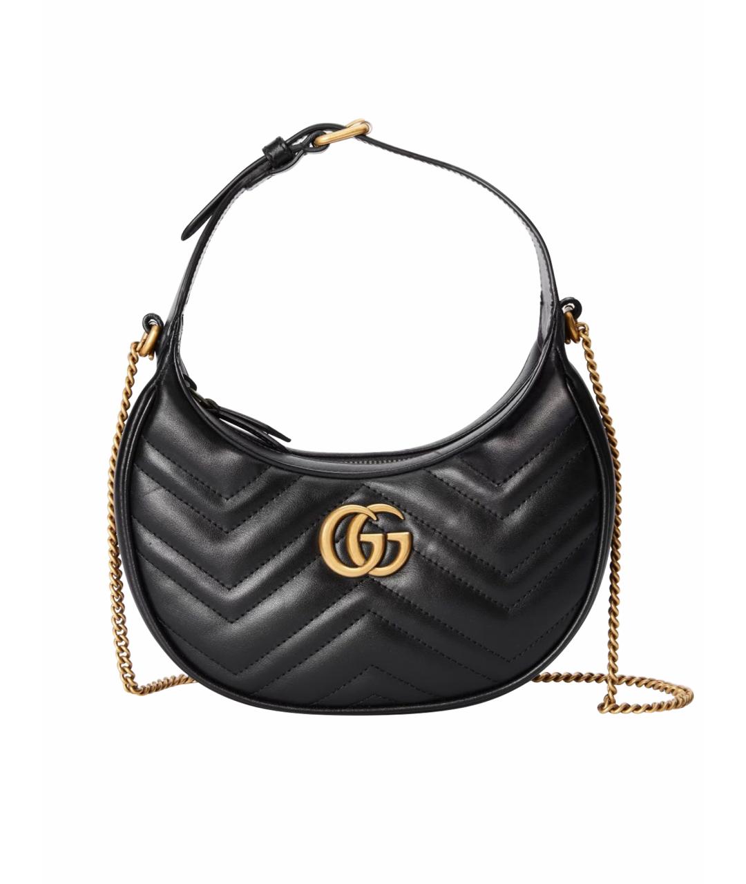 GUCCI Черная кожаная сумка с короткими ручками, фото 1