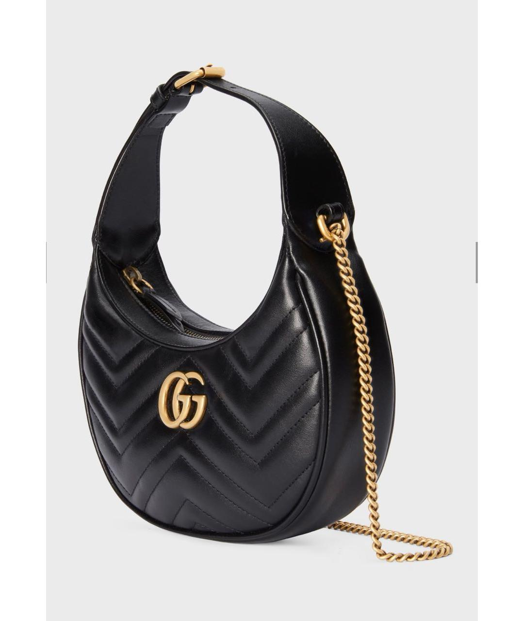 GUCCI Черная кожаная сумка с короткими ручками, фото 2