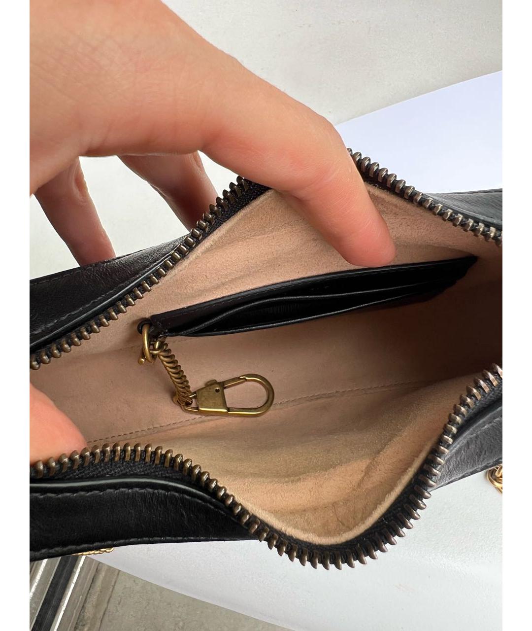 GUCCI Черная кожаная сумка с короткими ручками, фото 6