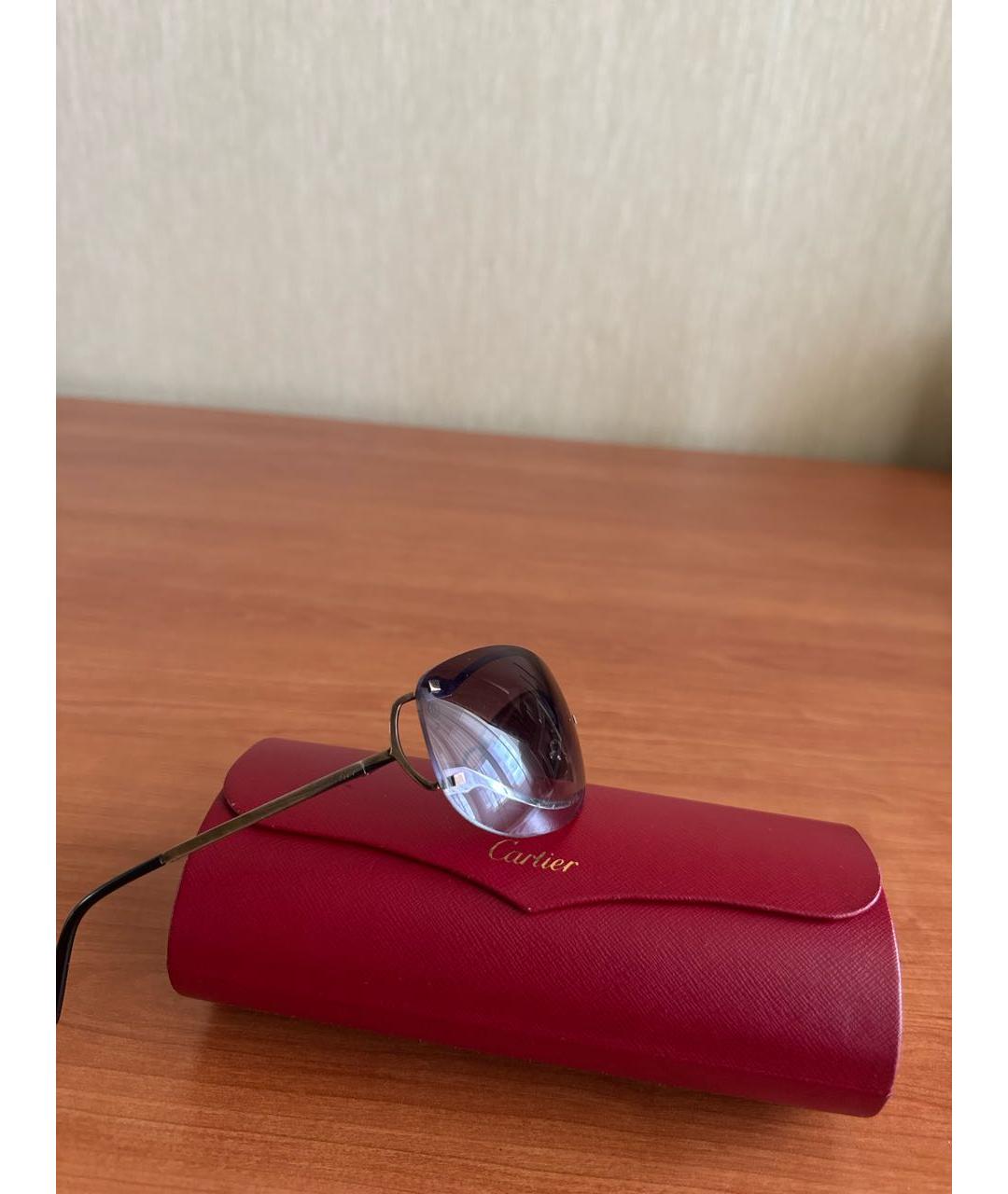 CARTIER Фиолетовые металлические солнцезащитные очки, фото 3