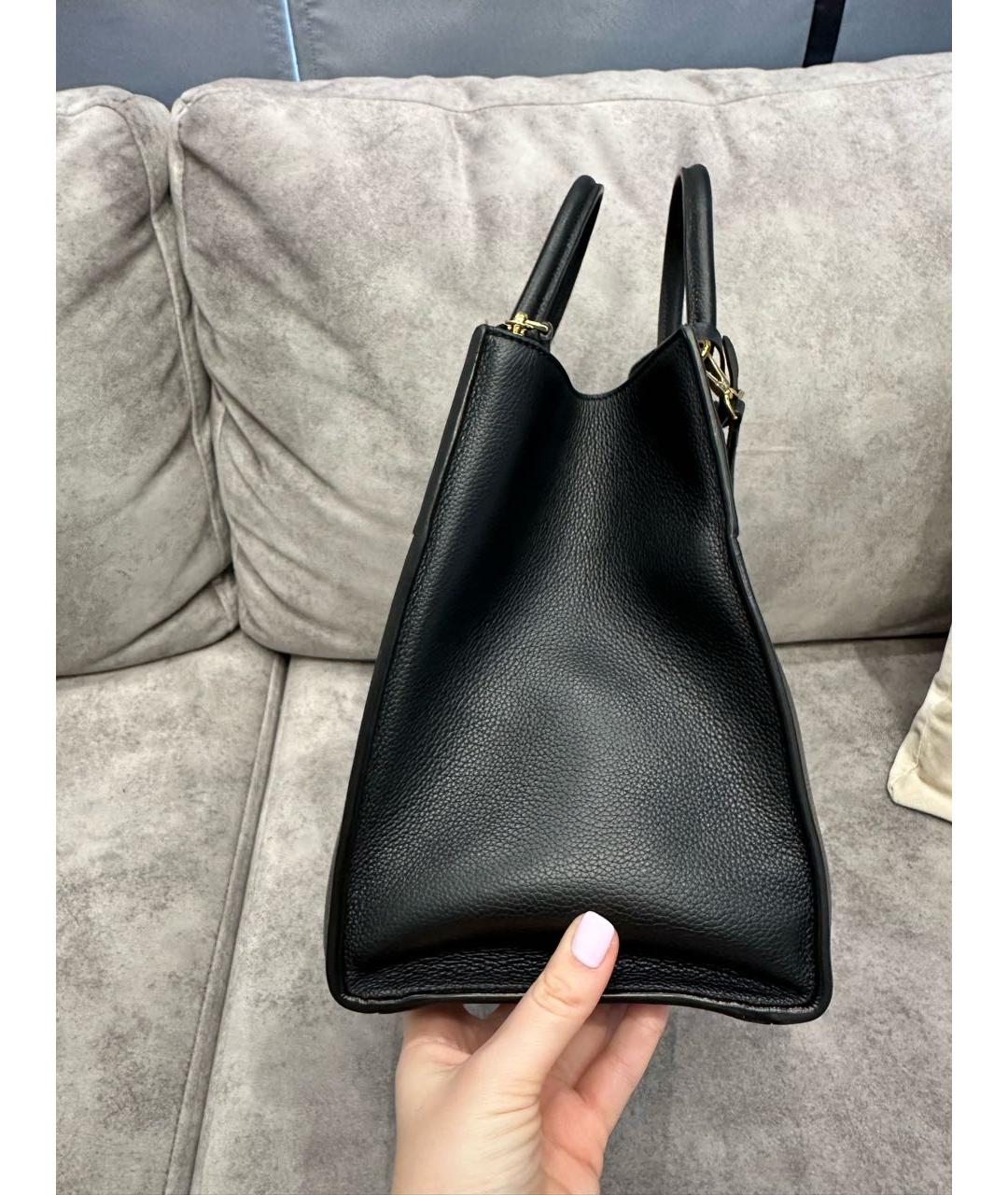 LOUIS VUITTON Черная кожаная сумка тоут, фото 2