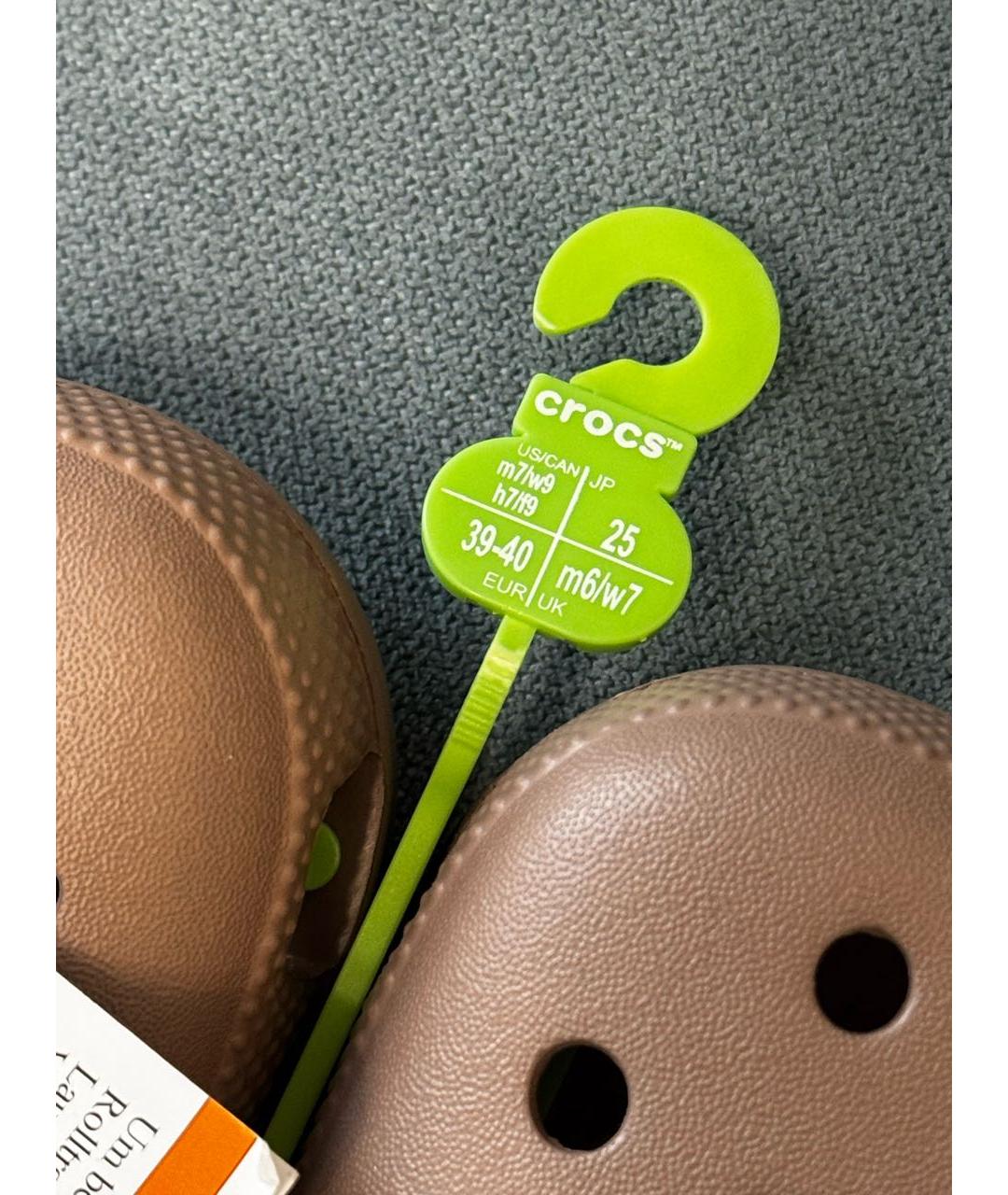 CROCS Коричневые резиновые сабо, фото 4
