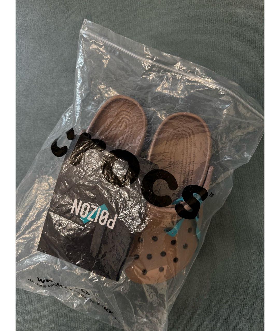 CROCS Коричневые резиновые сабо, фото 3