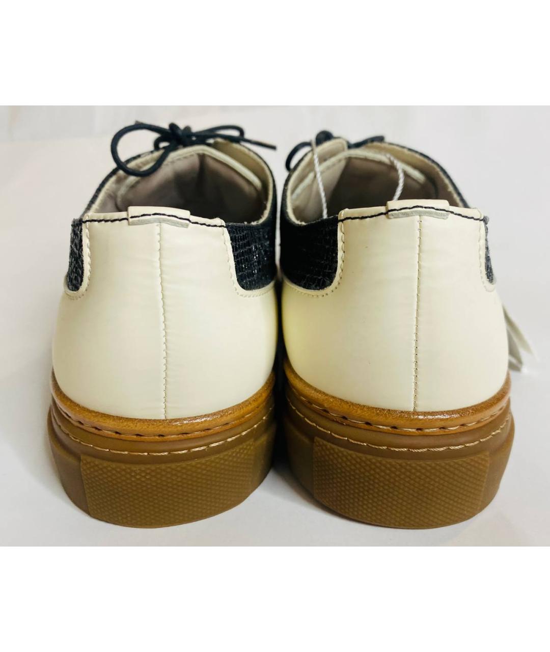 BRUNELLO CUCINELLI Белые кожаные брогги и оксфорды, фото 4