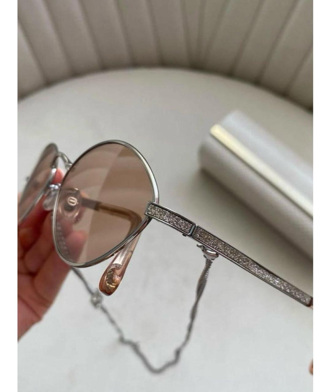 JIMMY CHOO Розовые металлические солнцезащитные очки, фото 3
