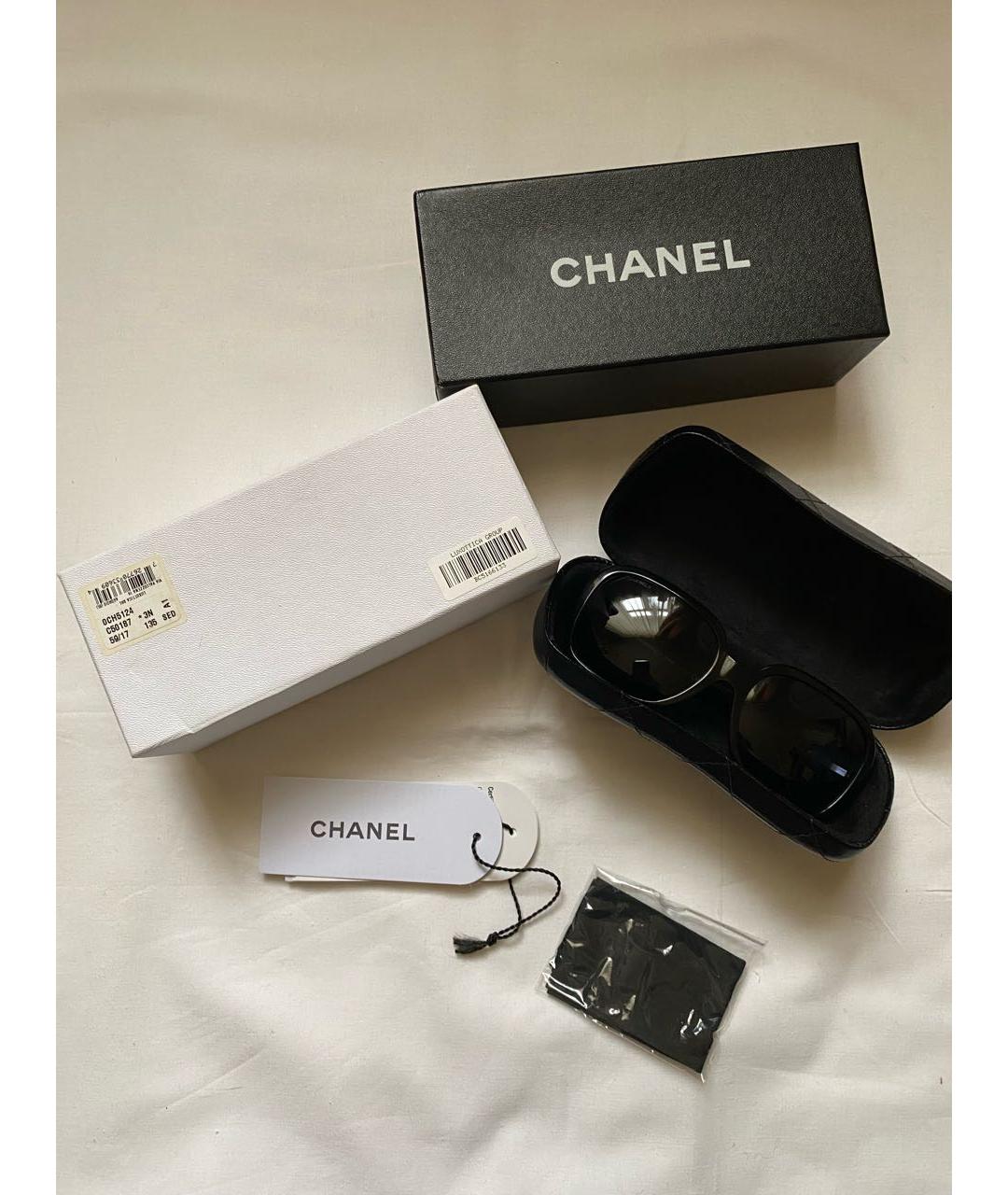 CHANEL Черные пластиковые солнцезащитные очки, фото 8
