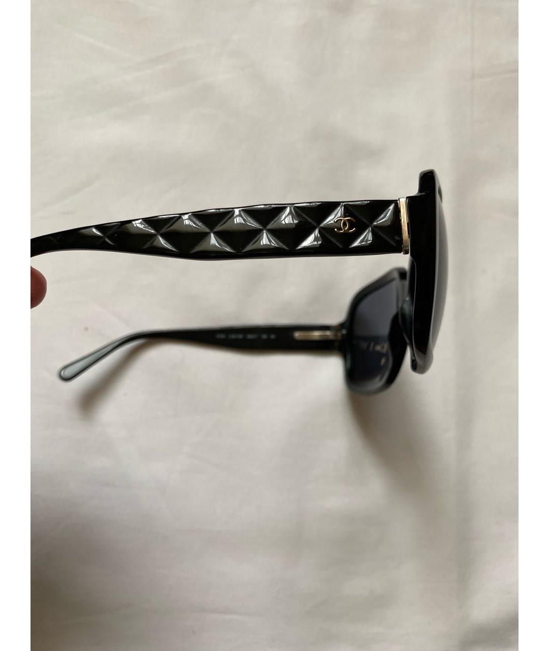 CHANEL Черные пластиковые солнцезащитные очки, фото 3