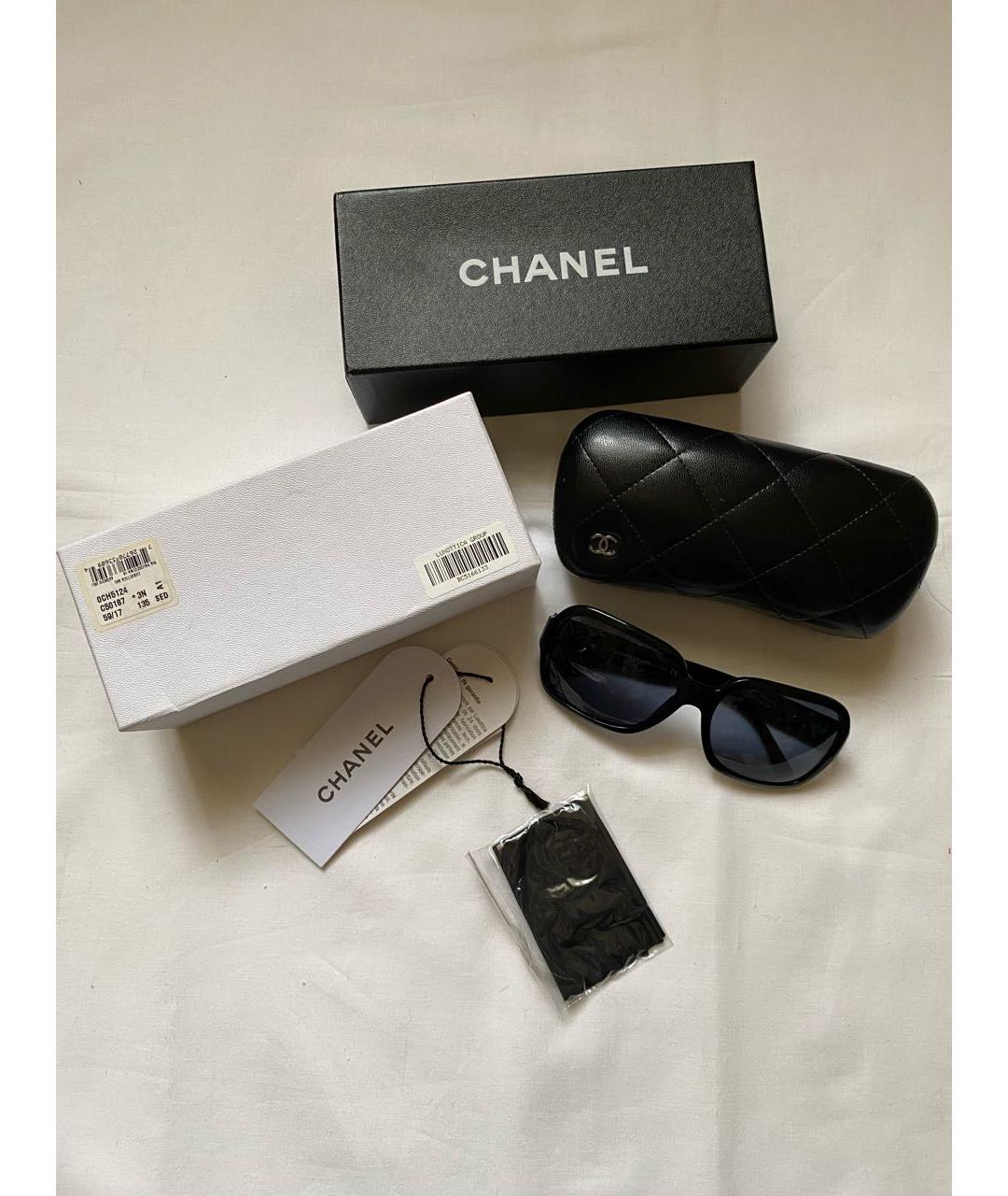 CHANEL Черные пластиковые солнцезащитные очки, фото 4