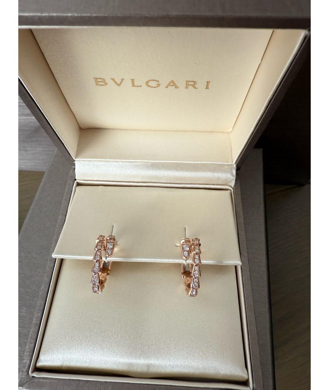 BVLGARI Золотые серьги из розового золота, фото 3