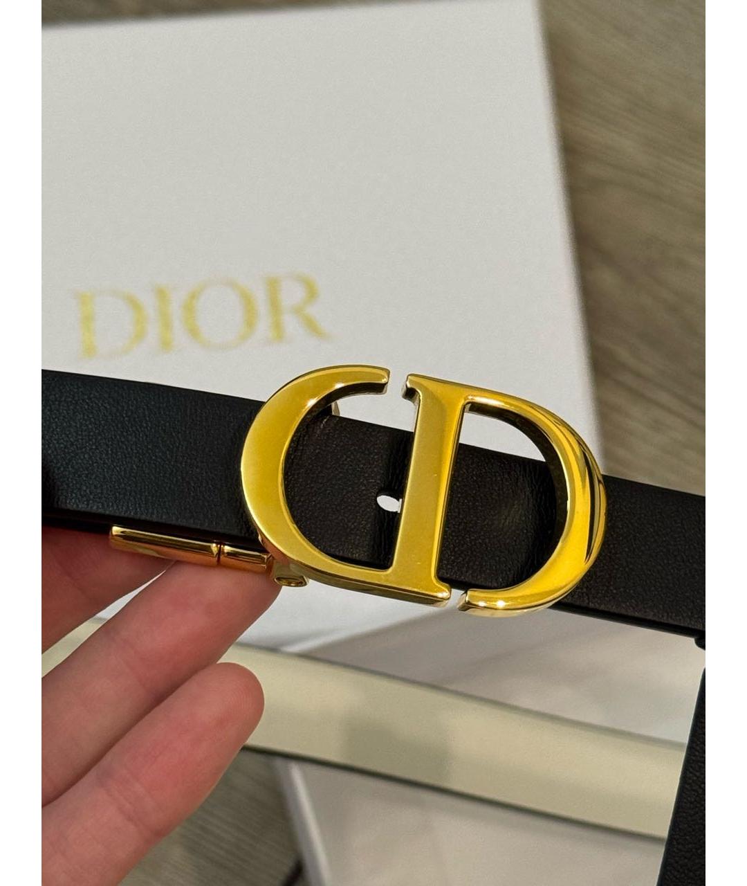 CHRISTIAN DIOR Черный кожаный ремень, фото 8