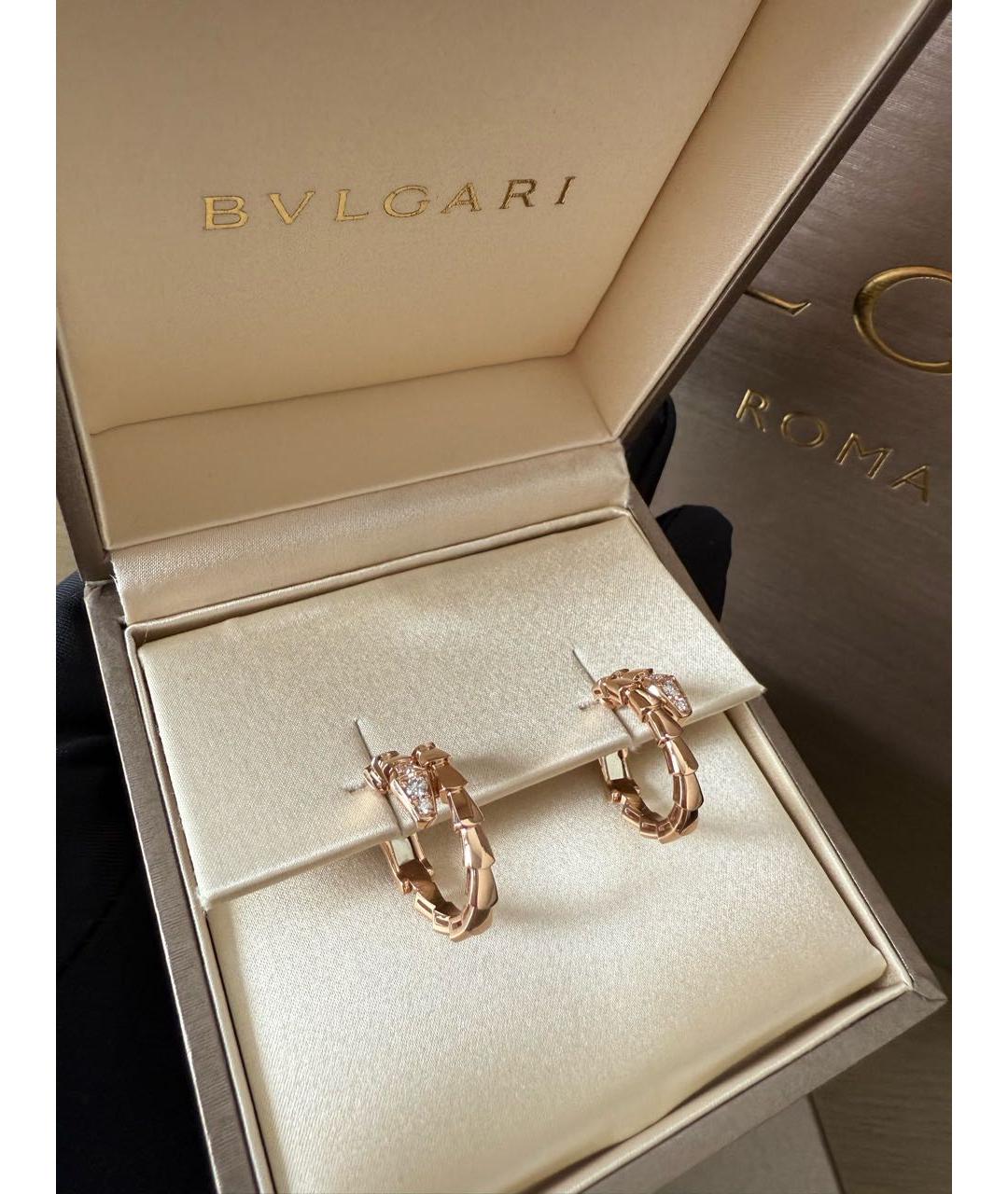 BVLGARI Золотые серьги из розового золота, фото 2