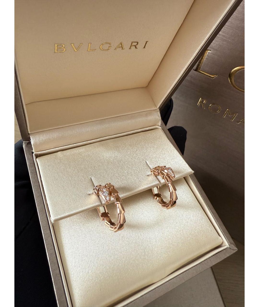 BVLGARI Золотые серьги из розового золота, фото 3