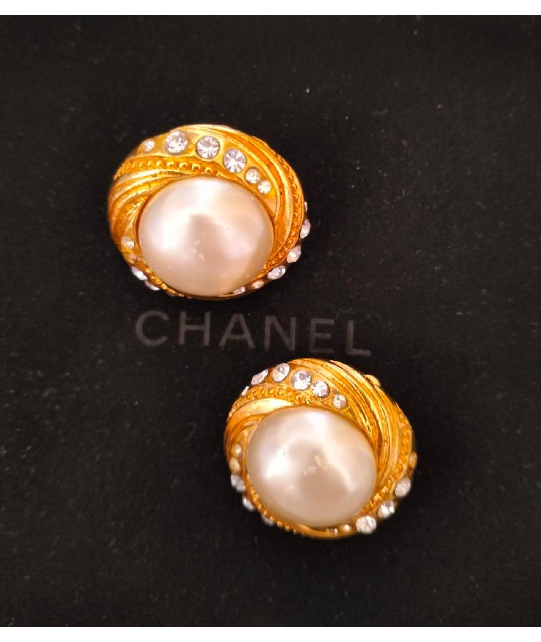 CHANEL Золотые металлические клипсы, фото 5