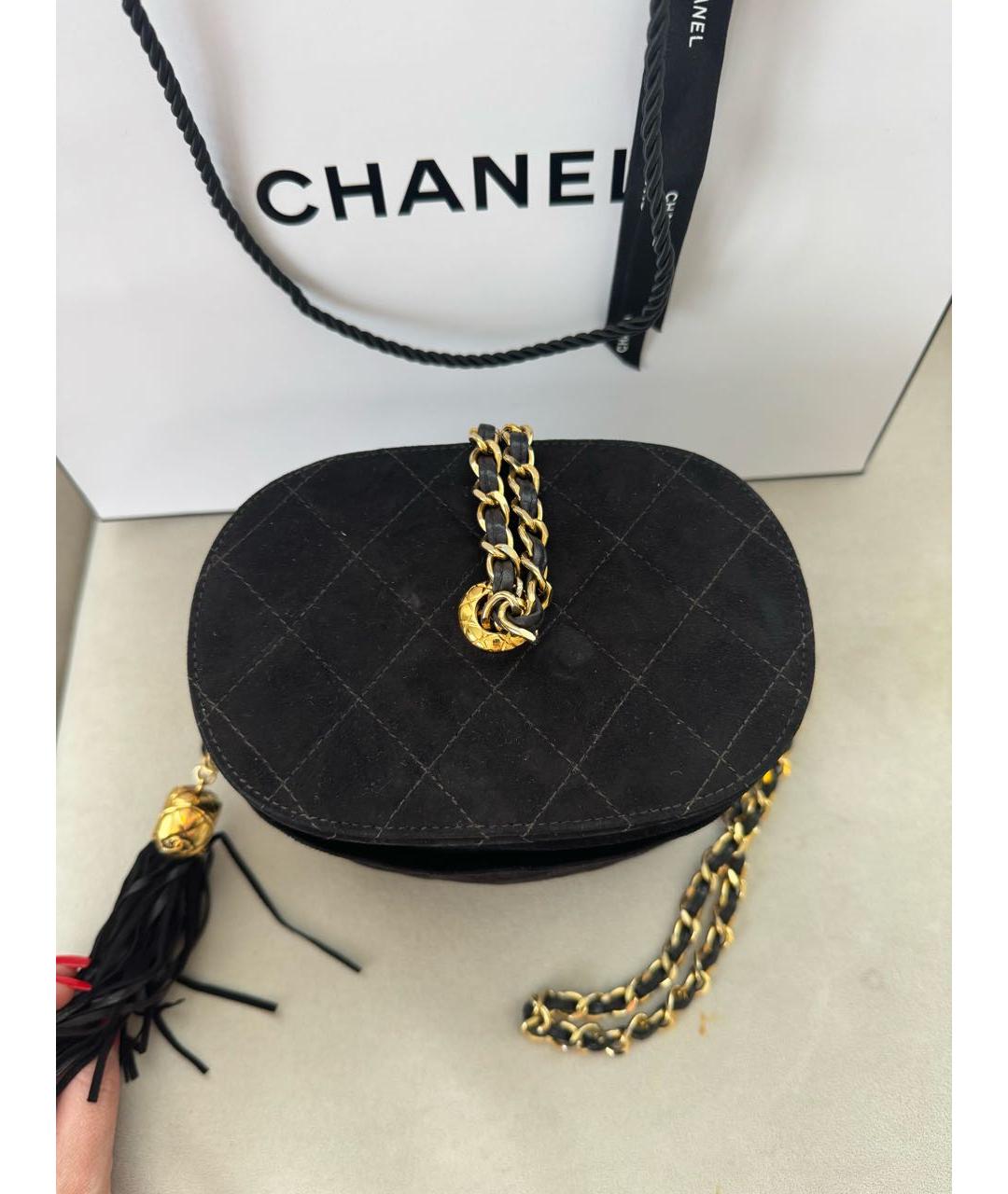 CHANEL Черная замшевая сумка через плечо, фото 8