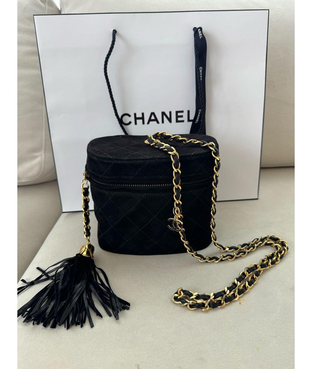 CHANEL Черная замшевая сумка через плечо, фото 2