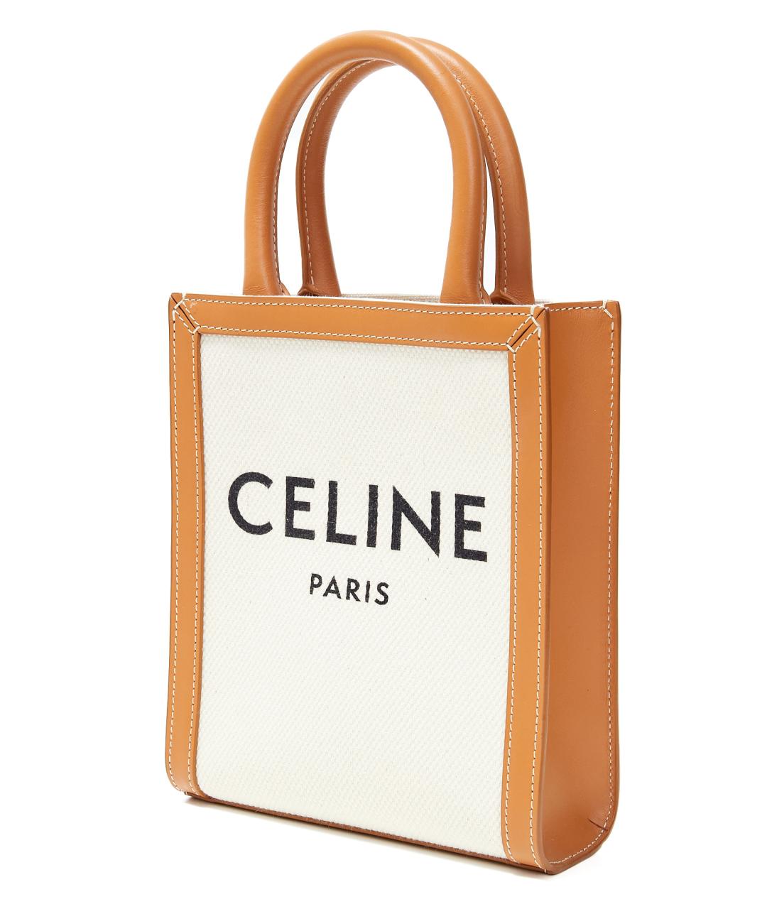 CELINE Бежевая кожаная сумка тоут, фото 2