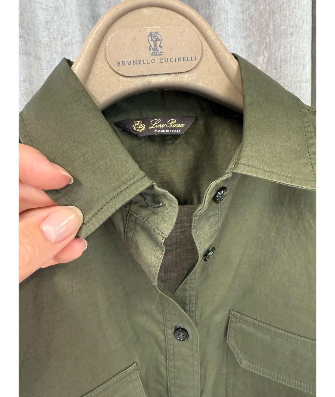LORO PIANA Хаки рубашка, фото 4
