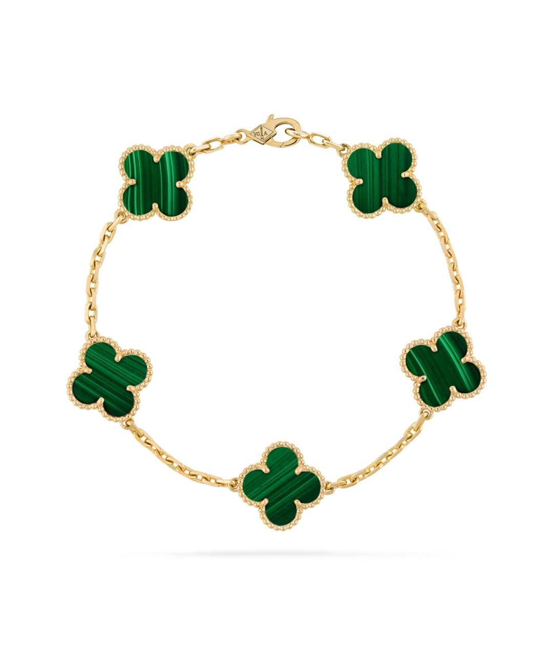 VAN CLEEF & ARPELS Зеленый браслет из желтого золота, фото 3