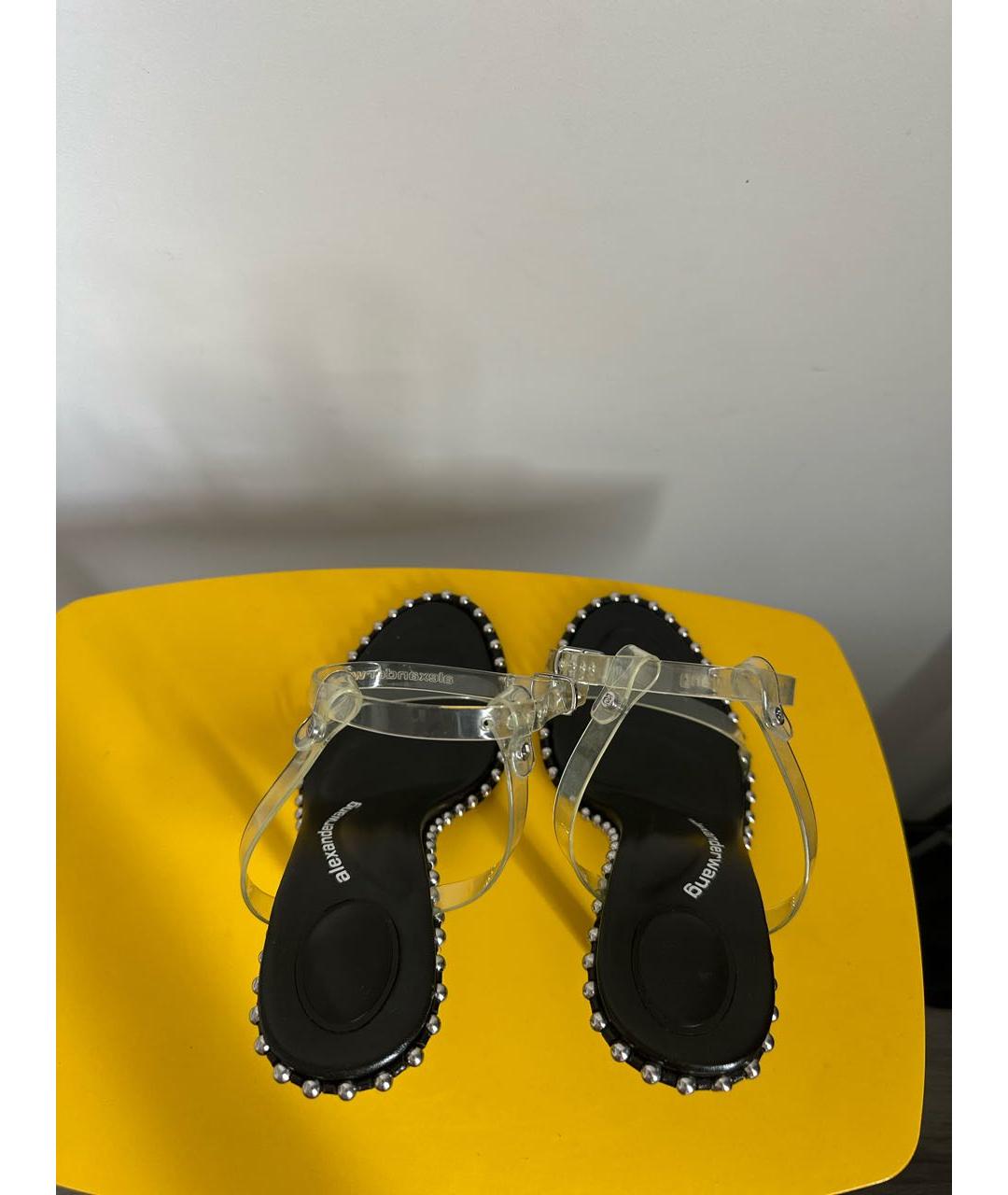 ALEXANDER WANG Черные кожаные босоножки, фото 3