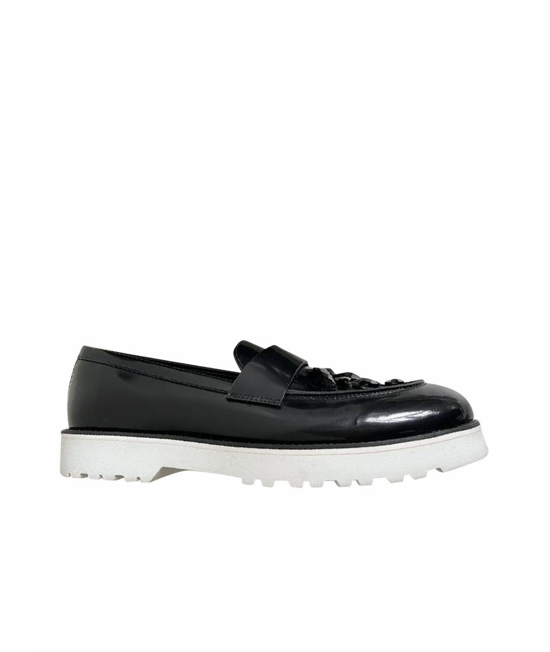 TOD'S Черные кожаные лоферы, фото 1
