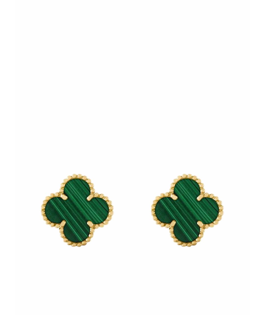 VAN CLEEF & ARPELS Зеленые серьги из желтого золота, фото 1
