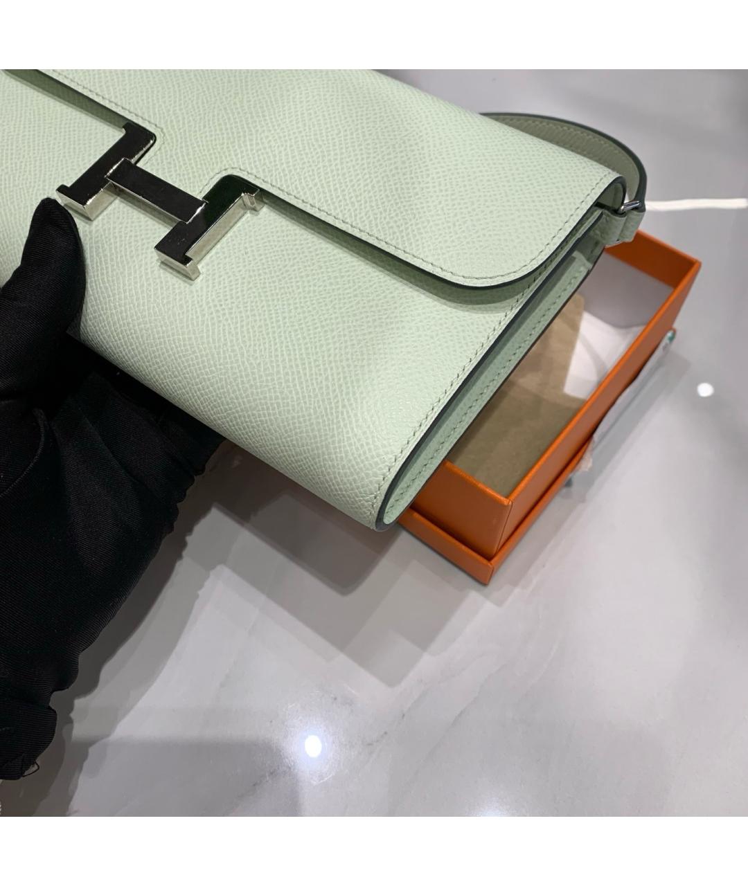 HERMES Зеленая кожаная сумка через плечо, фото 4
