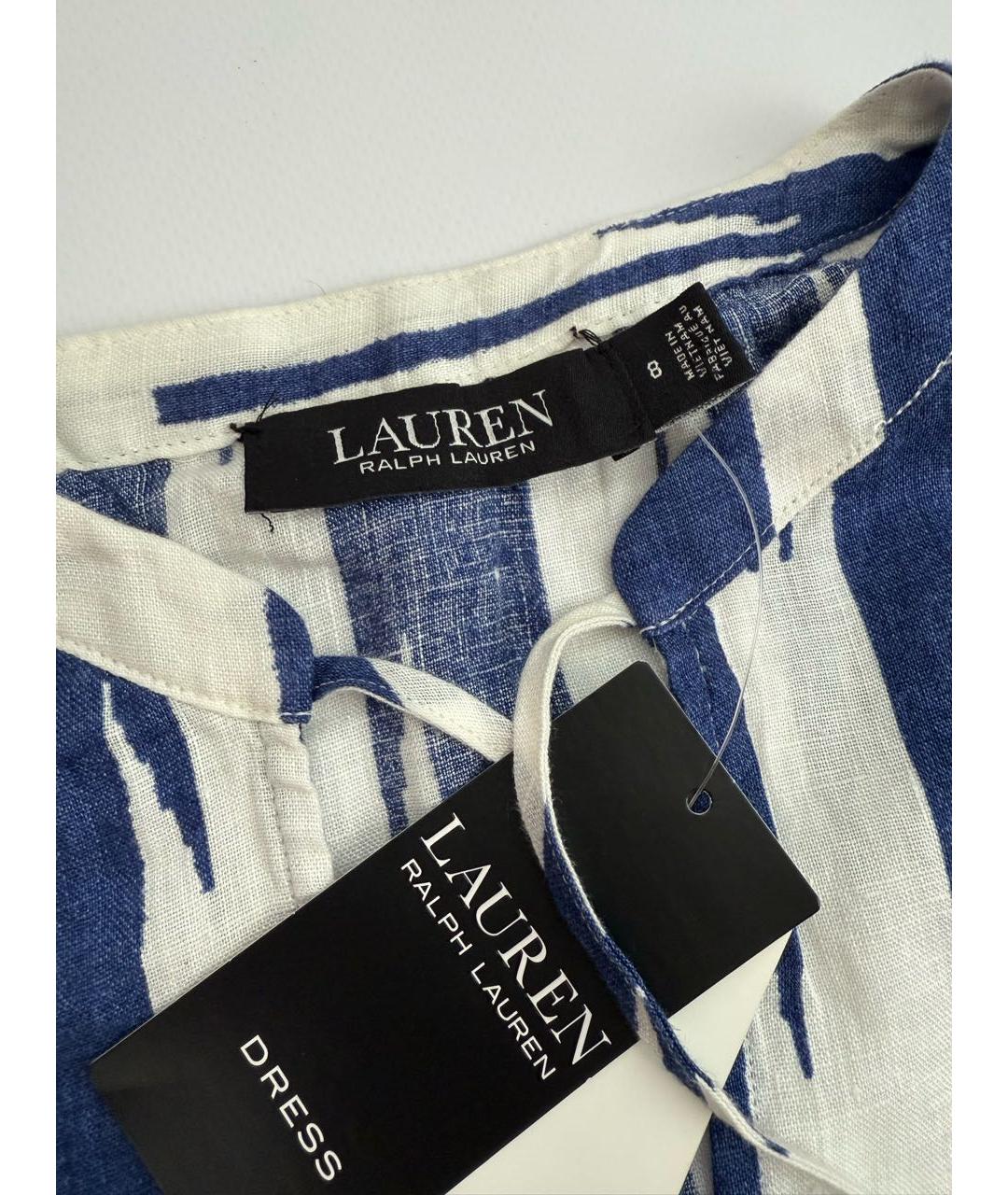 RALPH LAUREN Мульти льняное повседневное платье, фото 3