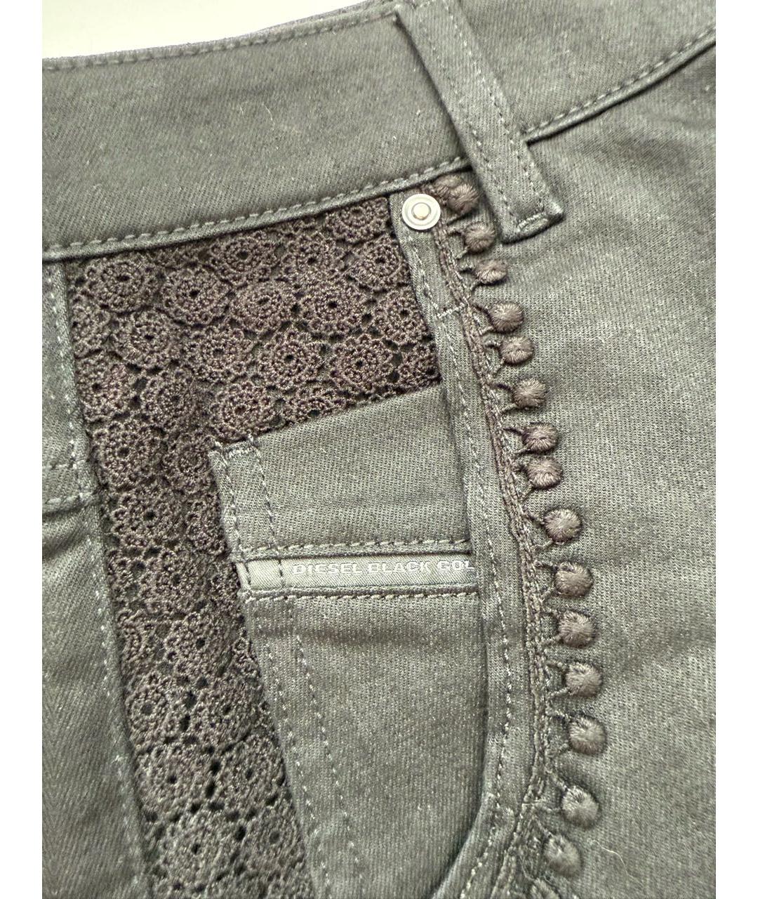 DIESEL BLACK GOLD Черные хлопковые джинсы слим, фото 4
