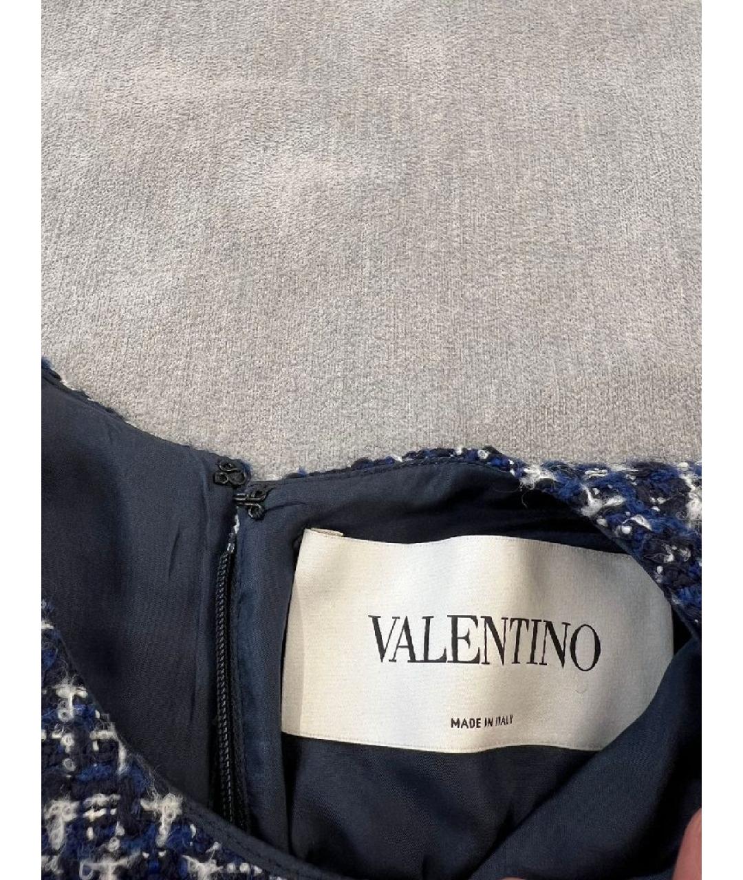 VALENTINO Темно-синее вискозное повседневное платье, фото 3